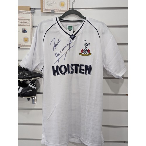 225 - English Football; Tottenham Hotspur; A replica short sleeved Shirt, signed by Paul Gascoigne, with C... 