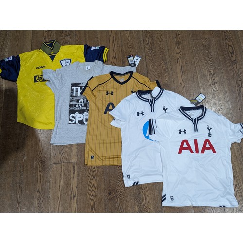 227 - English Football; Tottenham Hotspur; A large collection of replica Shirts and other merchandise, off... 