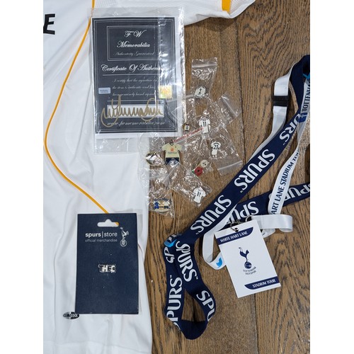 227 - English Football; Tottenham Hotspur; A large collection of replica Shirts and other merchandise, off... 