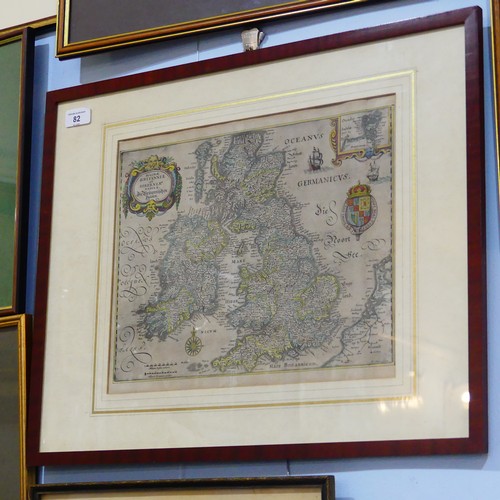 82 - A collection of framed and glazed Antique Maps, including Merian (Matthaus), Magnae Britanniae et Hi... 