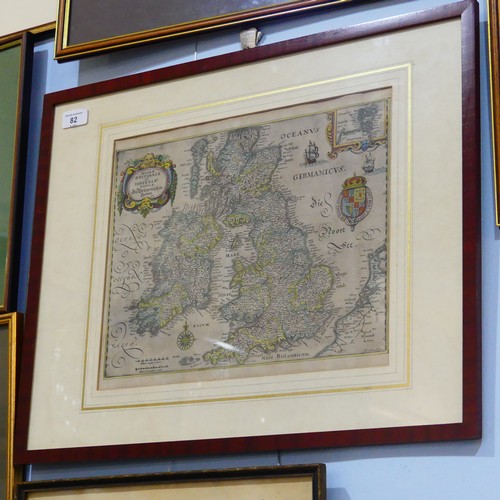 82 - A collection of framed and glazed Antique Maps, including Merian (Matthaus), Magnae Britanniae et Hi... 