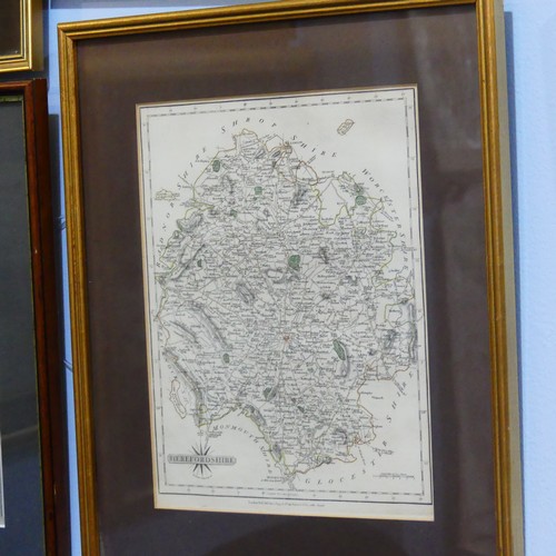 82 - A collection of framed and glazed Antique Maps, including Merian (Matthaus), Magnae Britanniae et Hi... 