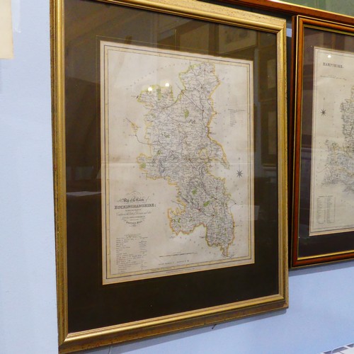 82 - A collection of framed and glazed Antique Maps, including Merian (Matthaus), Magnae Britanniae et Hi... 