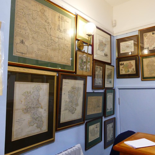 82 - A collection of framed and glazed Antique Maps, including Merian (Matthaus), Magnae Britanniae et Hi... 