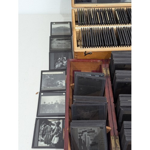 222 - A collection of early 20th century Magic Lantern Slides, subjects include views of Pompeii, Egypt, G... 