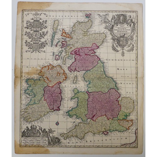 71 - The United Kingdom; a quantity of 17th and 18thC engraved Maps, including Seutter (G.M); TABULA NOVI... 