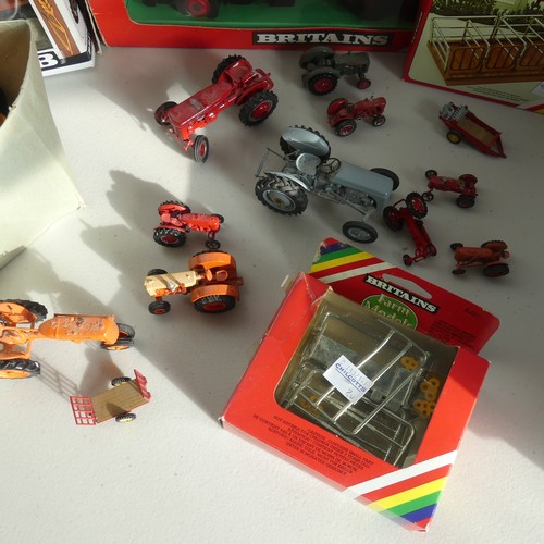 328 - A large collection of Britains farm; including, boxed Animal Transporter, boxed pens, various animal... 