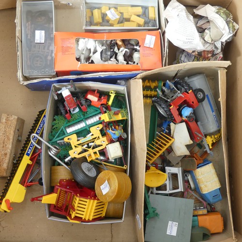 328 - A large collection of Britains farm; including, boxed Animal Transporter, boxed pens, various animal... 