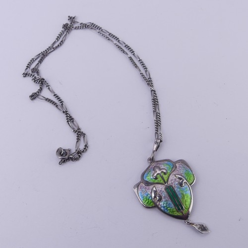 181 - An Arts and Crafts silver and enamel Pendant, by Smith & Ewen, hallmarked Birmingham, 1909, 5cm ... 