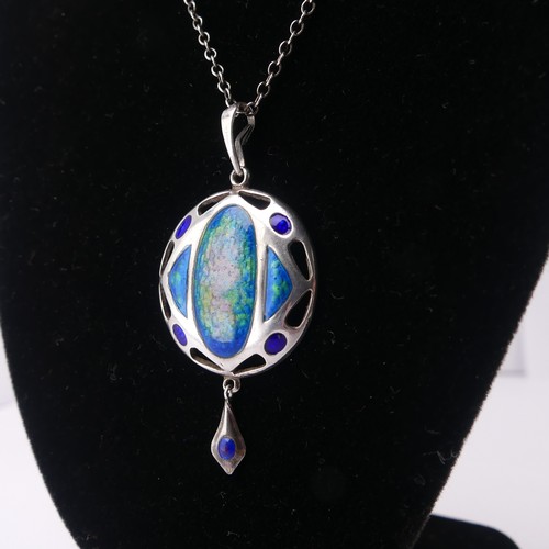 182 - An Arts and Crafts silver and enamel Pendant, by Smith & Ewen, hallmarked Birmingham, 1909, 23.5... 