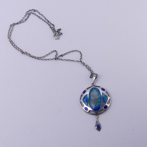 182 - An Arts and Crafts silver and enamel Pendant, by Smith & Ewen, hallmarked Birmingham, 1909, 23.5... 