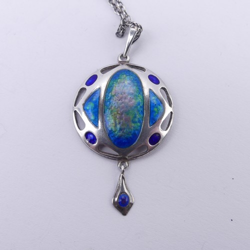 182 - An Arts and Crafts silver and enamel Pendant, by Smith & Ewen, hallmarked Birmingham, 1909, 23.5... 