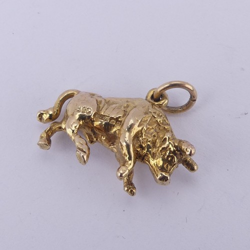 237 - A 9ct yellow gold charm of a Bull, 8.4g.