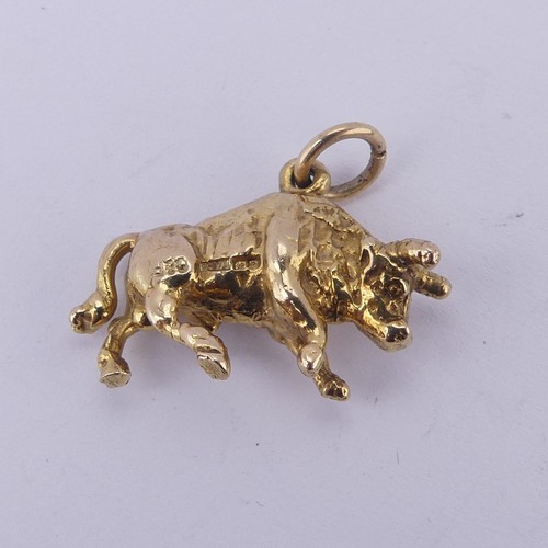 237 - A 9ct yellow gold charm of a Bull, 8.4g.