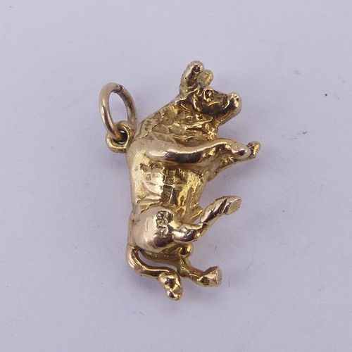 237 - A 9ct yellow gold charm of a Bull, 8.4g.