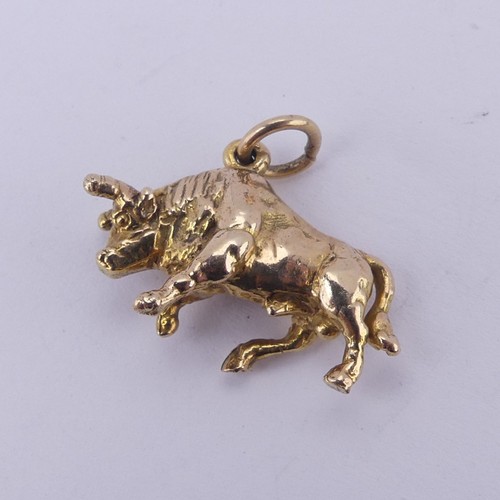 237 - A 9ct yellow gold charm of a Bull, 8.4g.