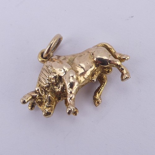 237 - A 9ct yellow gold charm of a Bull, 8.4g.