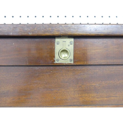 556 - A 19th century mahogany wall-mounted map Holder, with brass inset handles, W 150.5 cm x H 27.5 cm x ... 