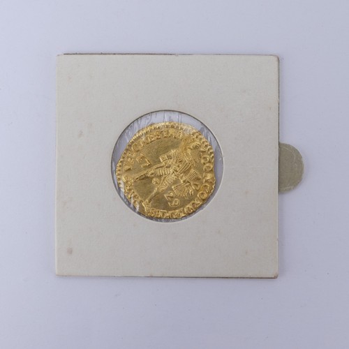 286 - A Dutch trade gold Ducat, dated 1729, recovered from the wreck of the Vliegenthart, lost in 1735 off... 