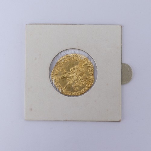 286 - A Dutch trade gold Ducat, dated 1729, recovered from the wreck of the Vliegenthart, lost in 1735 off... 