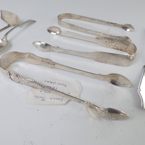 9 - A good pair of Victorian silver Sugar Tongs, by John Walton, hallmarked Newcastle 1854, King's patte... 