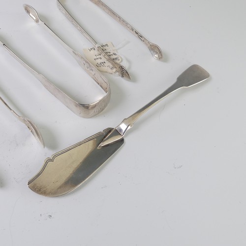 9 - A good pair of Victorian silver Sugar Tongs, by John Walton, hallmarked Newcastle 1854, King's patte... 