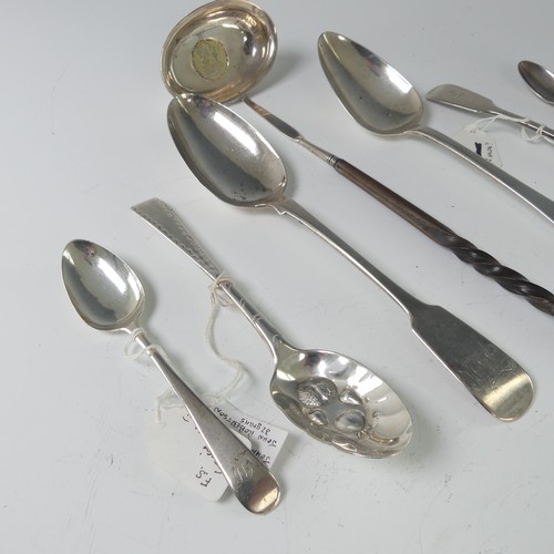 12 - A quantity of Newcastle silver Flatware, including two table spoons by John Walton, one Old English ... 