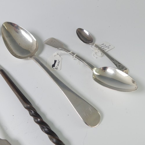 12 - A quantity of Newcastle silver Flatware, including two table spoons by John Walton, one Old English ... 