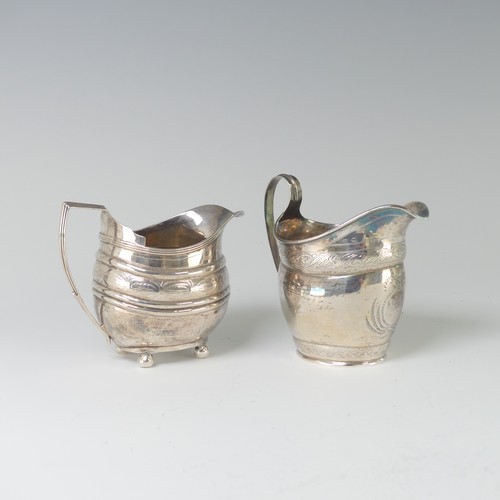 4 - A George III silver Cream Jug, by Dorothy Langlands, hallmarked Newcastle, no date letter, c.1810, o... 