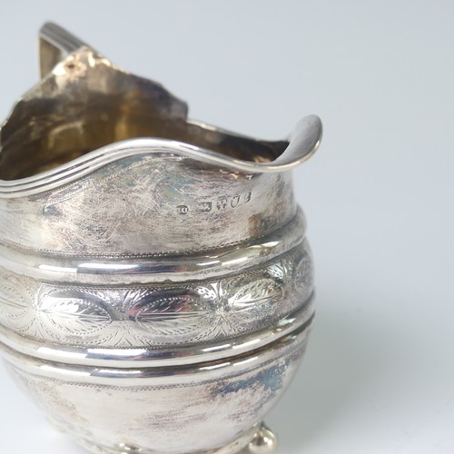 4 - A George III silver Cream Jug, by Dorothy Langlands, hallmarked Newcastle, no date letter, c.1810, o... 