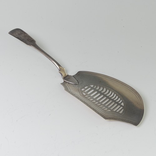 3 - A George III silver Fish Slice, by David Darling & James Bell, hallmarked Newcastle 1819, fiddle... 