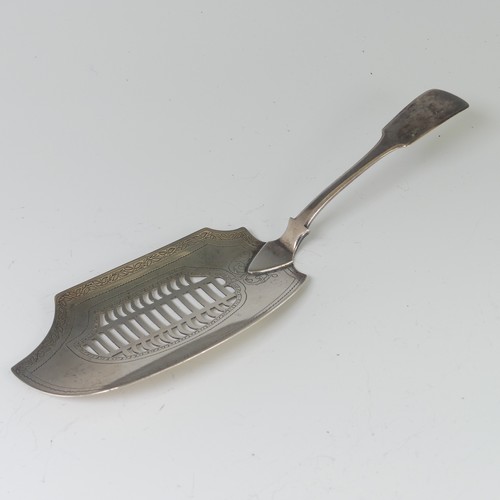 3 - A George III silver Fish Slice, by David Darling & James Bell, hallmarked Newcastle 1819, fiddle... 