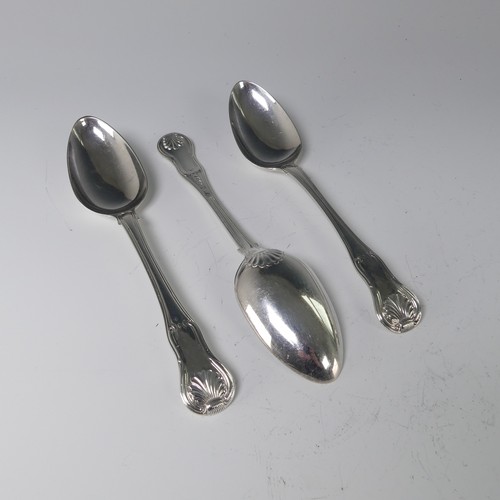 34 - A set of three George III silver Table Spoons, by William Eley I & William Fearn, hallmarked Lon... 