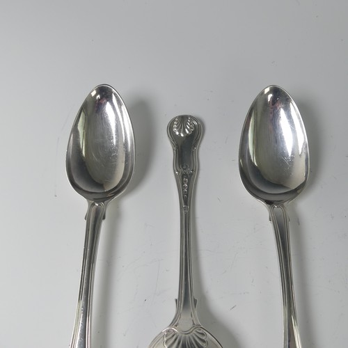 34 - A set of three George III silver Table Spoons, by William Eley I & William Fearn, hallmarked Lon... 