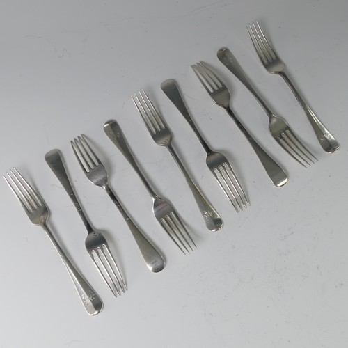 29 - A set of nine Victorian silver Dessert Forks, by Francis Higgins II, hallmarked London 1895, Ha... 