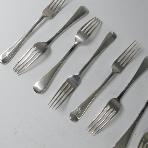 29 - A set of nine Victorian silver Dessert Forks, by Francis Higgins II, hallmarked London 1895, Ha... 