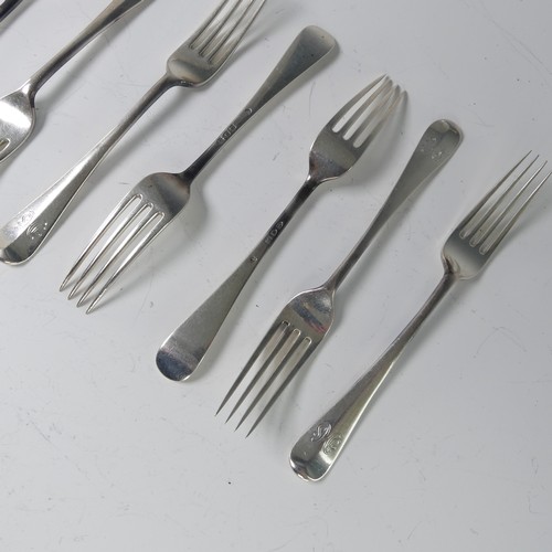 29 - A set of nine Victorian silver Dessert Forks, by Francis Higgins II, hallmarked London 1895, Ha... 