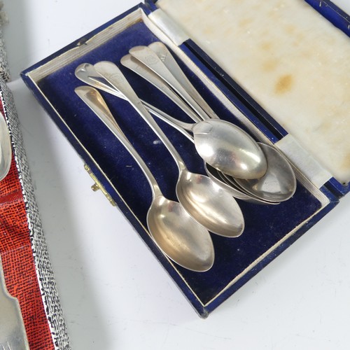 36 - A set of seven Elizabeth II silver Teaspoons, by Bennett & Heron, hallmarked Sheffield, 1964-6, ... 