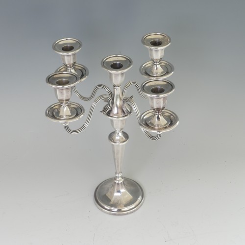 43 - An Elizabeth II silver Candelabra, by Roberts & Belk Ltd., hallmarked Sheffield, 1970, the octag... 