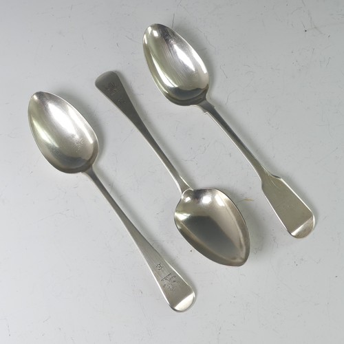 50 - A pair of William IV silver Tablespoons, by Lewis Samuel, hallmarked London, 1834, Old English patte... 