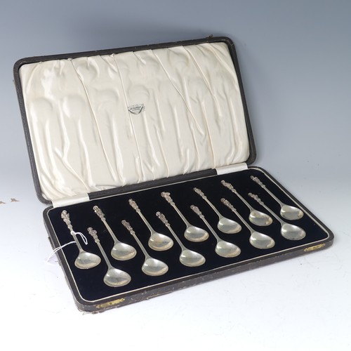 52 - A cased set of George V silver Apostle Spoons, by Docker & Burn Ltd., hallmarked Birmingham... 