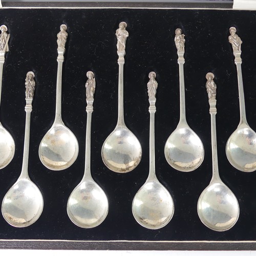 52 - A cased set of George V silver Apostle Spoons, by Docker & Burn Ltd., hallmarked Birmingham... 