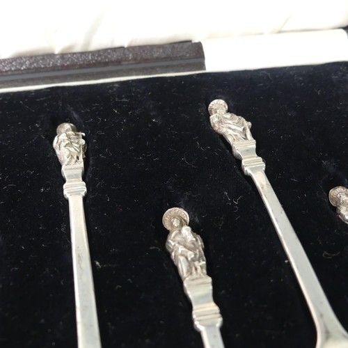 52 - A cased set of George V silver Apostle Spoons, by Docker & Burn Ltd., hallmarked Birmingham... 