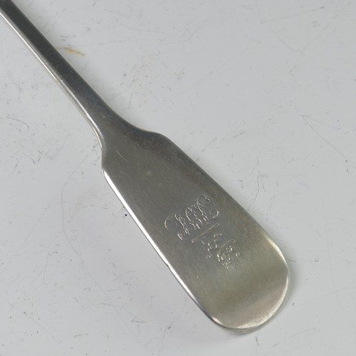 49 - A Victorian silver Basting Spoon, by Elizabeth Eaton, hallmarked London 1852, fiddle pattern, the ha... 