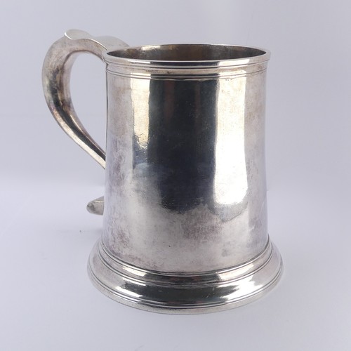 1 - A George II silver Mug, by John Langlands I, hallmarked Newcastle, 1757, of plain tapering form with... 