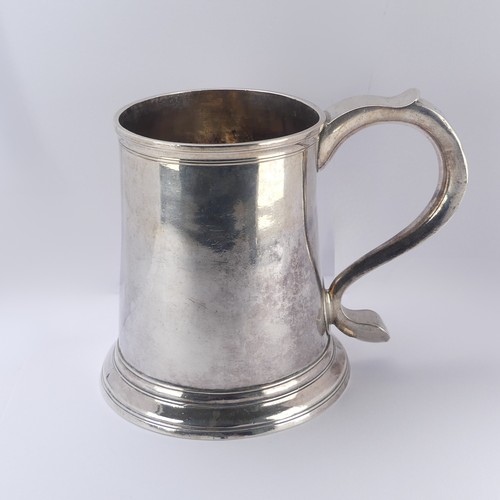 1 - A George II silver Mug, by John Langlands I, hallmarked Newcastle, 1757, of plain tapering form with... 