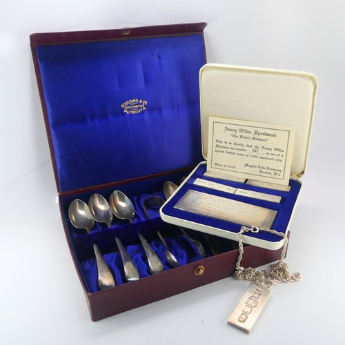 54 - An 'Assay Office Specimens' cased silver ingot set, issued by Mayfair Coin Company, hallmarked 1969/... 