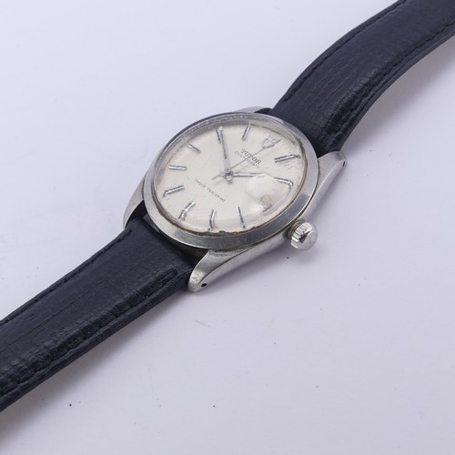 69 - A vintage Tudor Oysterdate stainless steel Wristwatch, the signed dial with baton markers and date a... 