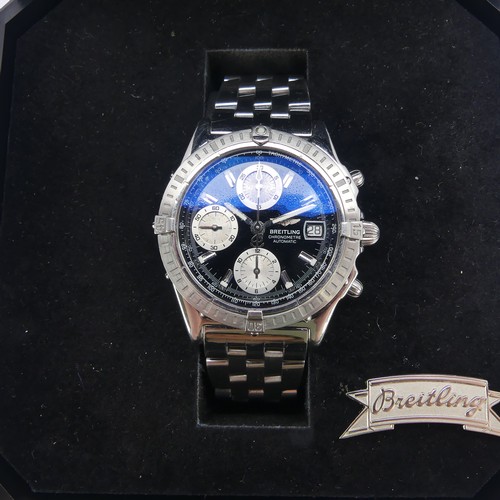 72 - A Breitling 1884 stainless steel automatic chronometre bracelet Wristwatch, Ref. A13352, complete wi... 