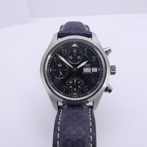 73 - An International Watch Co., (IWC) Schaffhausen Pilot Spitfire automatic chronograph bracelet Wristwa... 